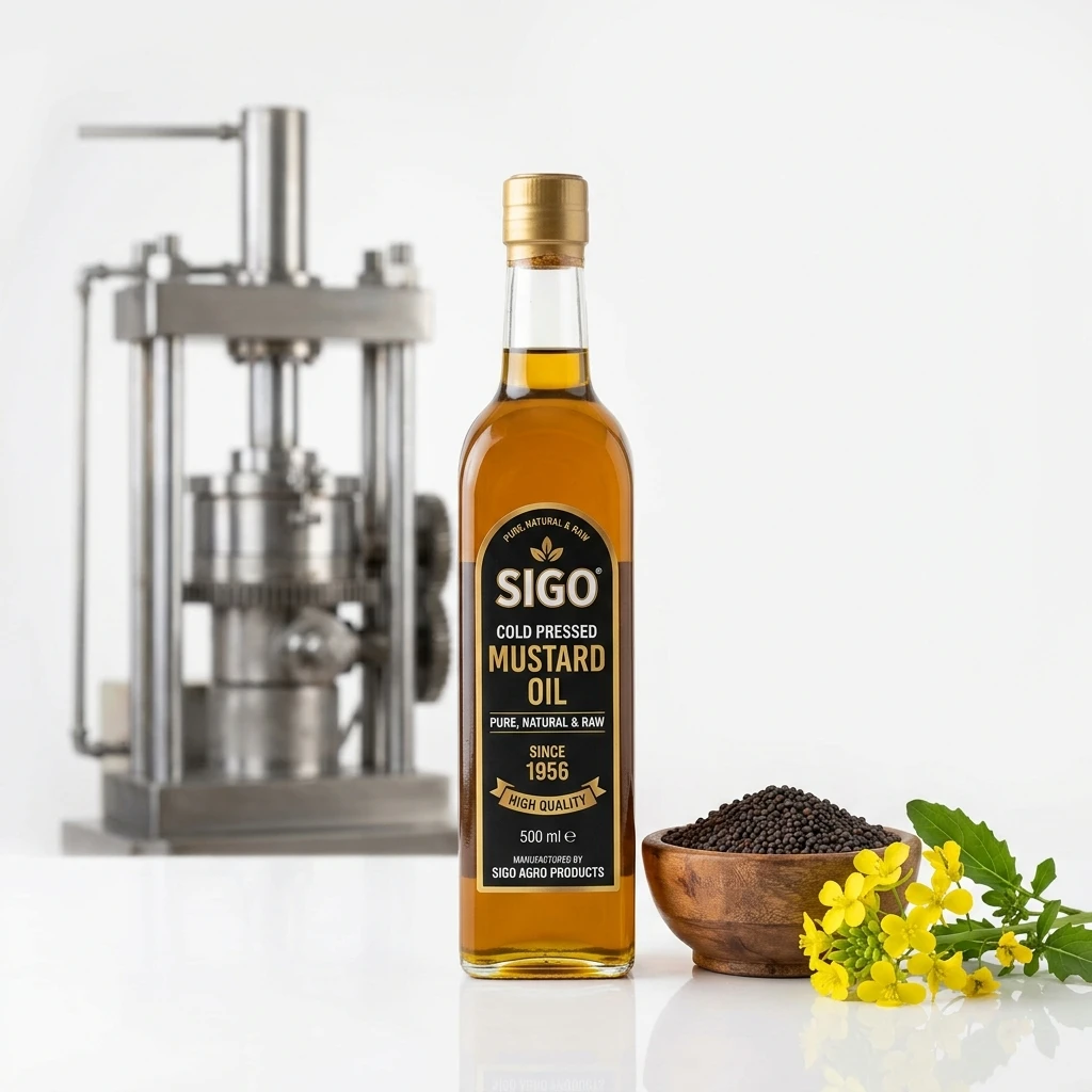 SIGO Black mustard seeds and pure hydraulic cold pressed oil